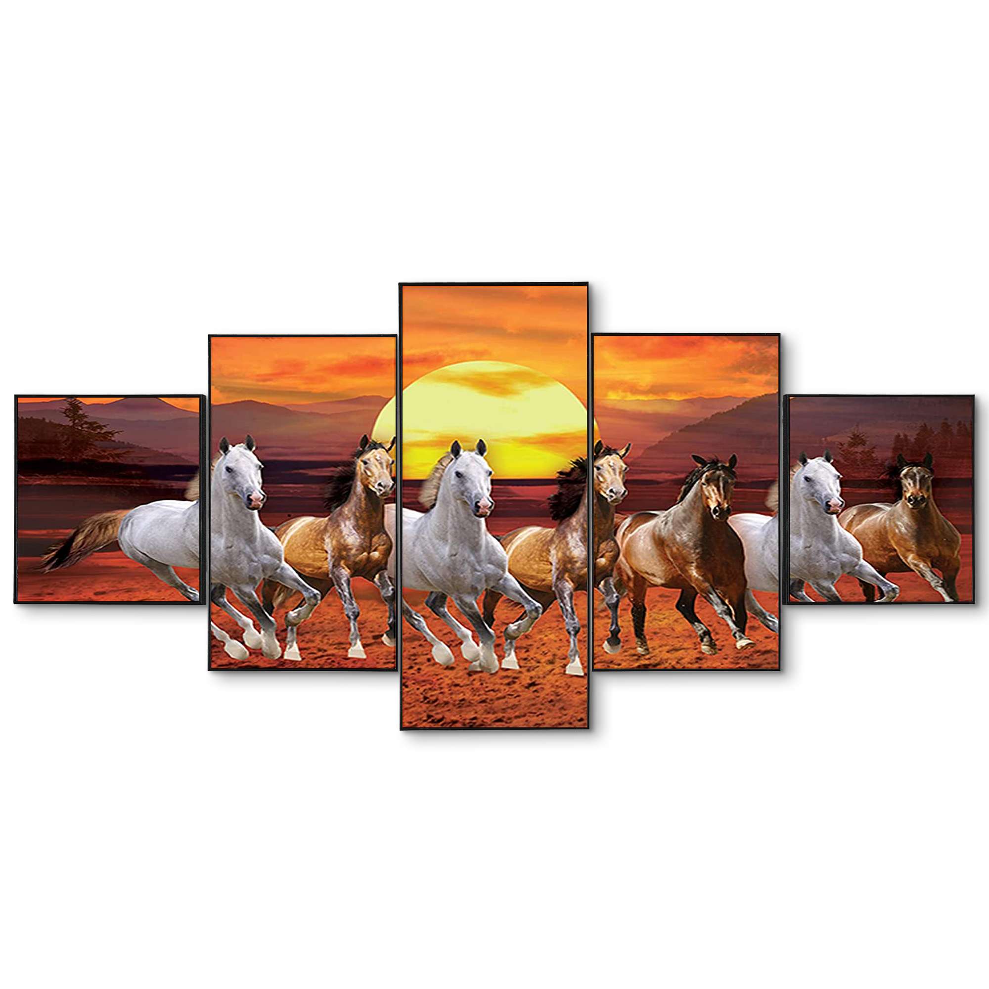 Set Of Five Framed Digital Wall Painting