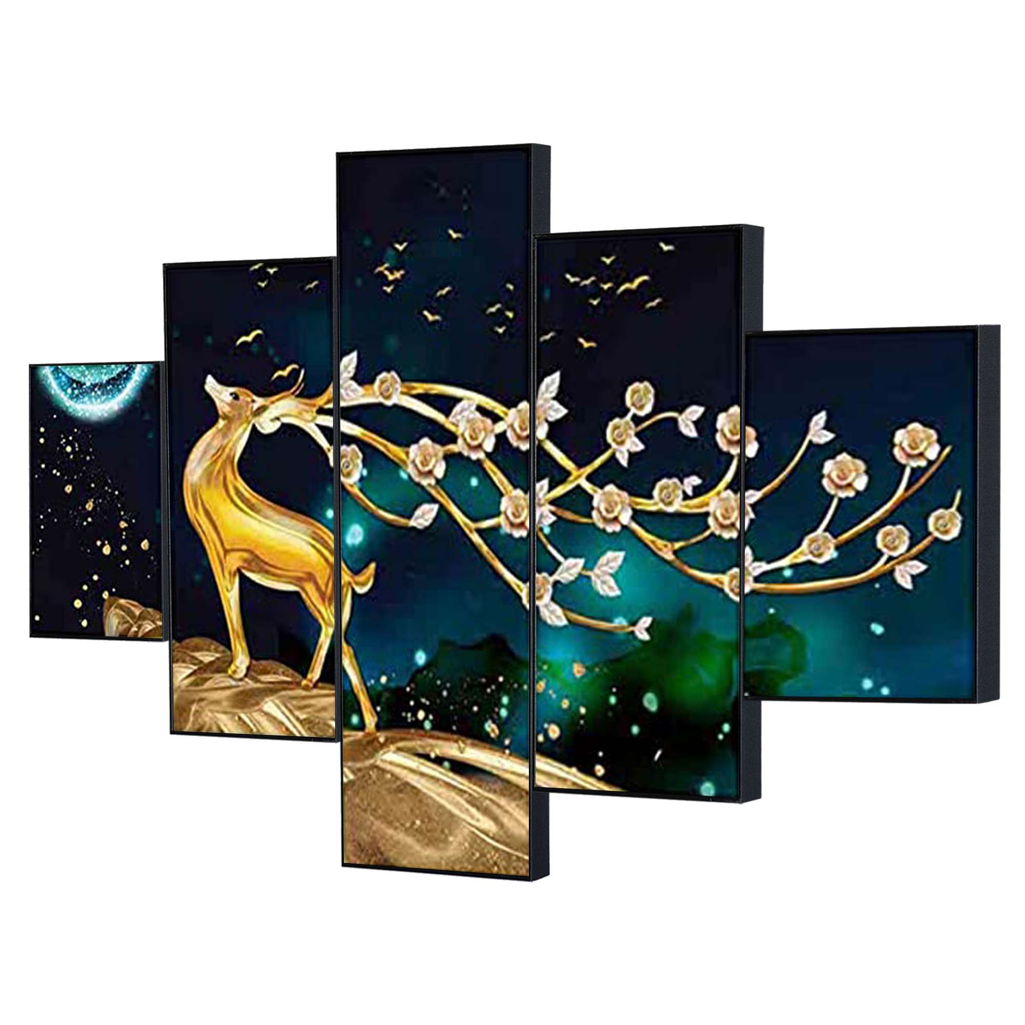 Set Of Five Framed Digital Wall Painting