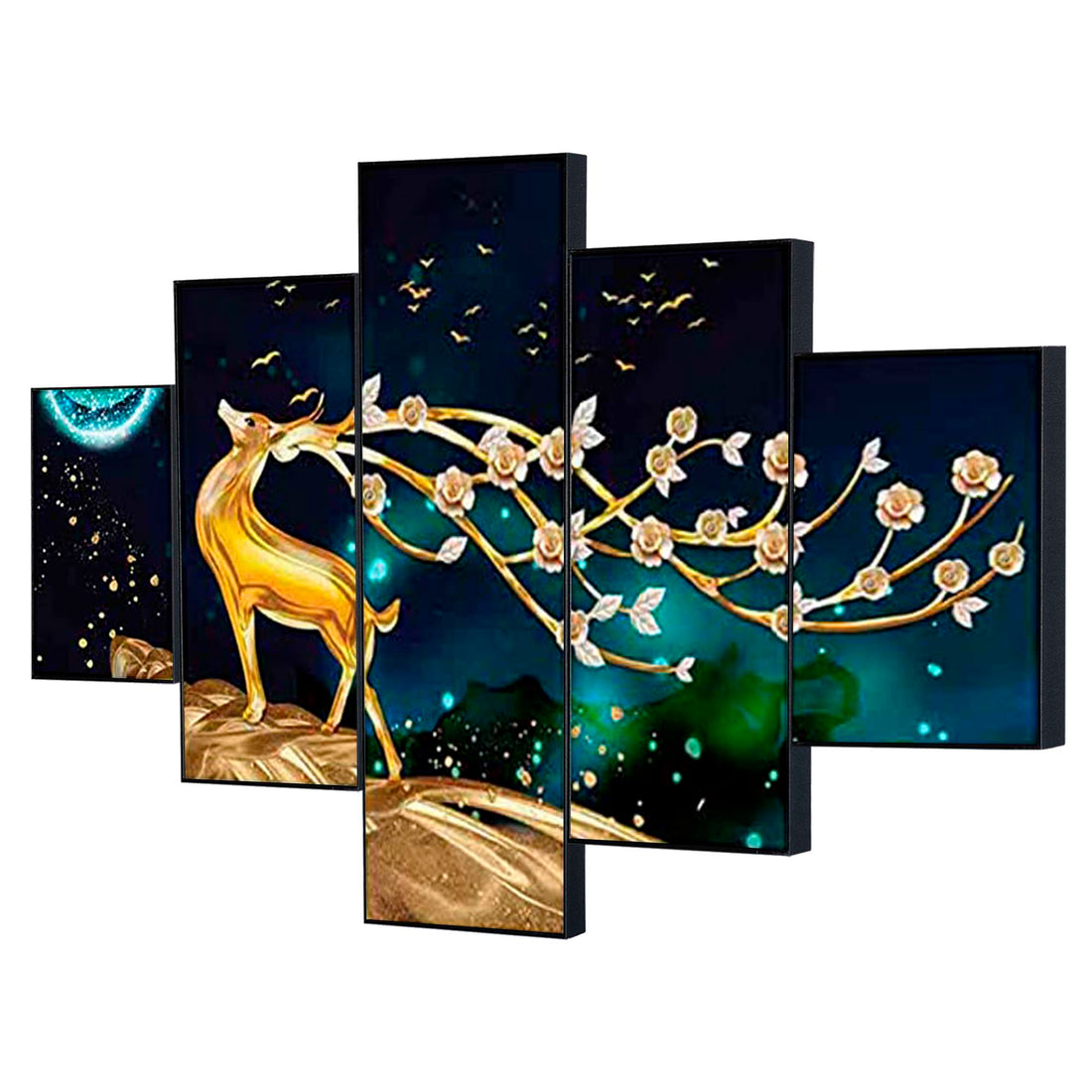 Set Of Five Framed Digital Wall Painting