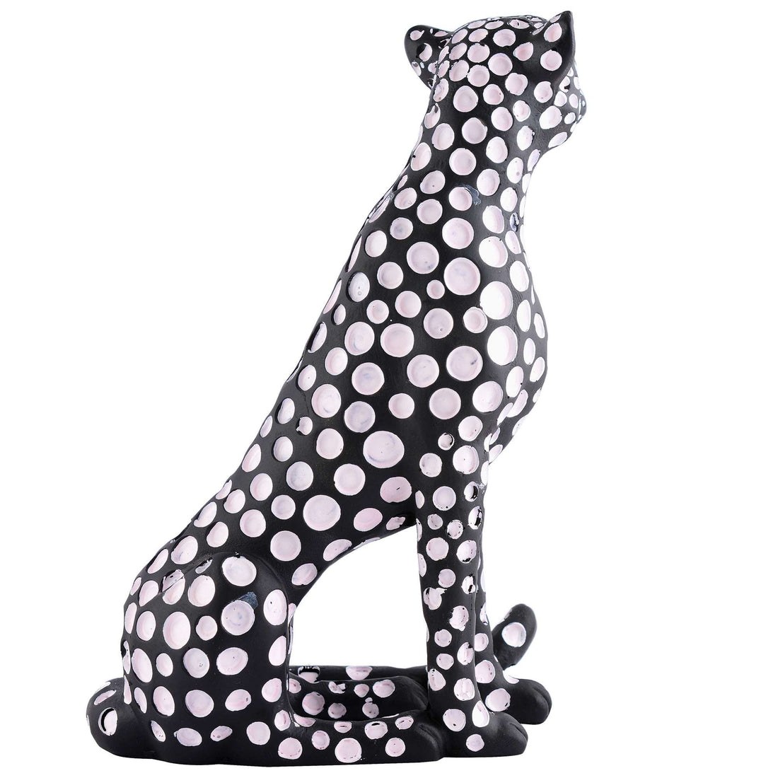 Black Panther Sitting Position Animal Showpiece Antique Sculpture for Home Decor Showpiece Figurine