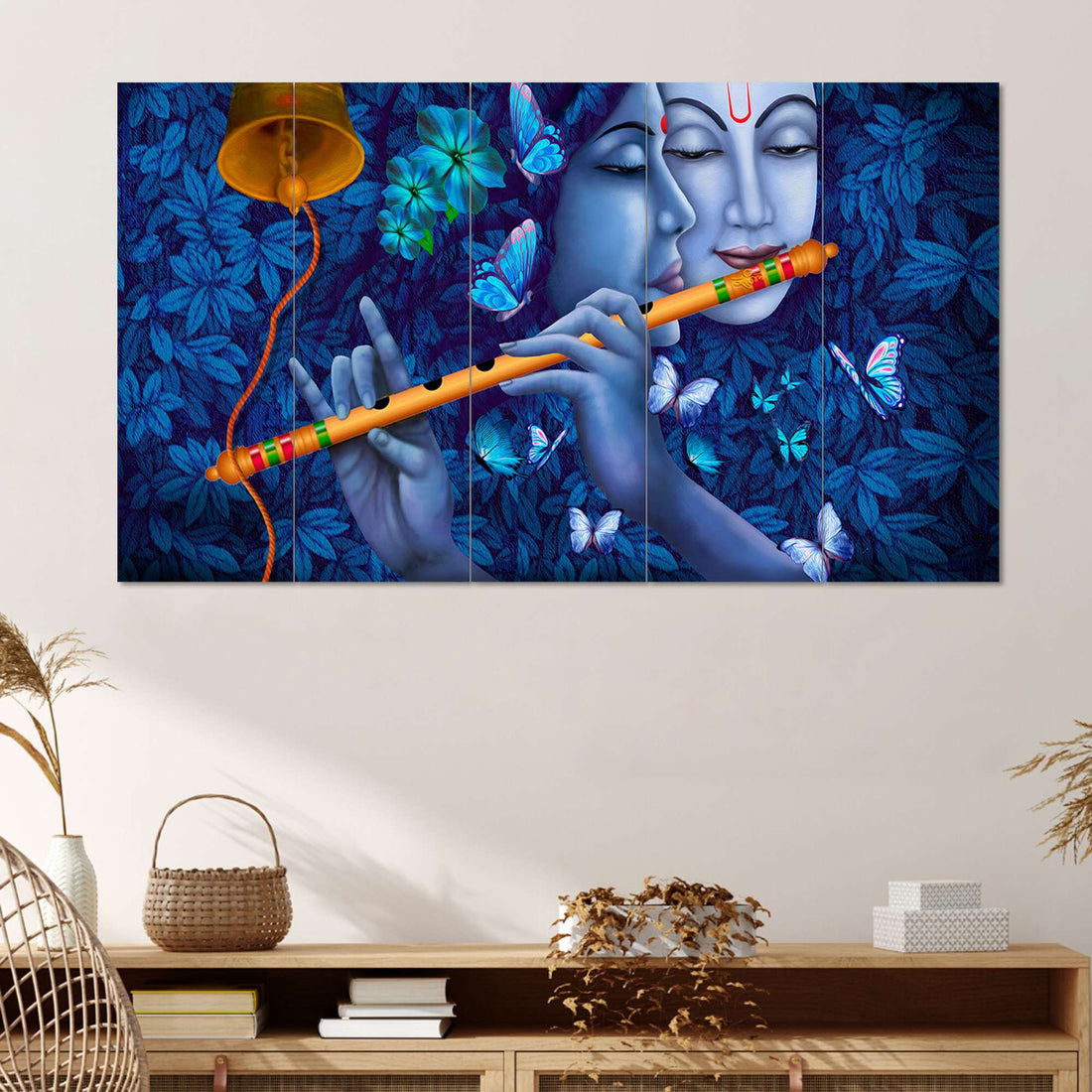 Set Of 5 Wooden Framed Wall Paintings