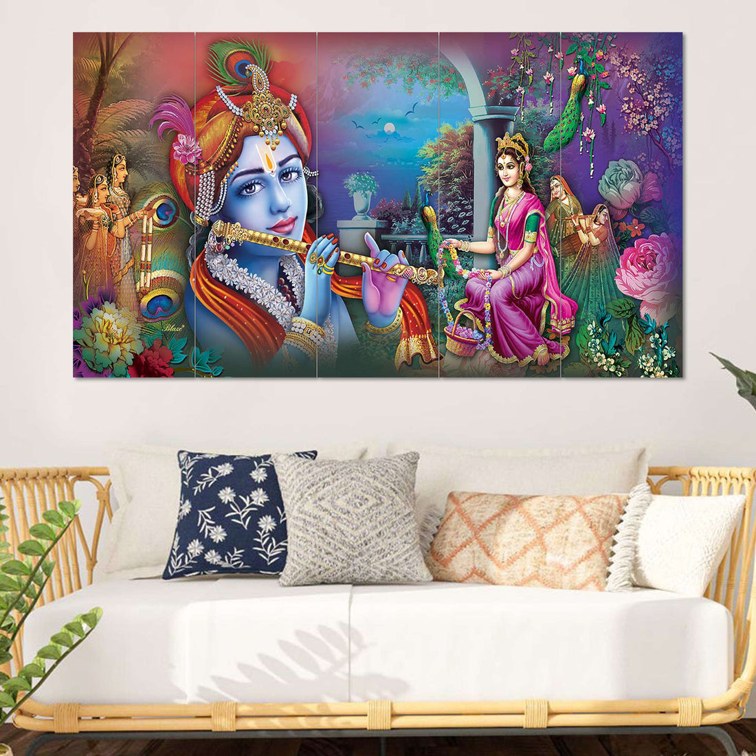 Set Of 5 Wooden Framed Wall Paintings