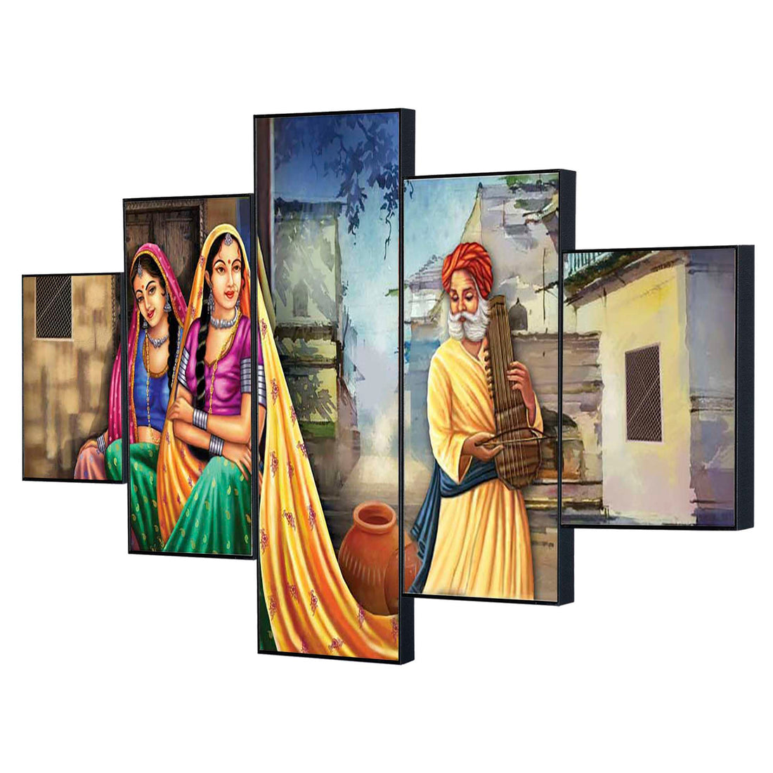 Set Of Five Framed Digital Wall Painting