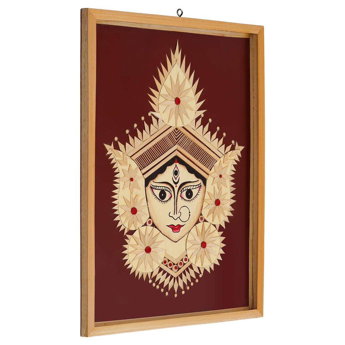 Bamboo Hand Crafted Framed Wall Hangings Of Durga Ji For Home D?cor | Bamboo Framed Art For Wall D?cor