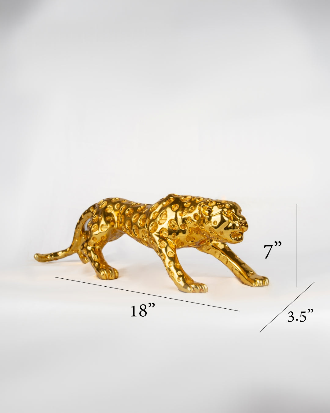 Luxury Golden Leopard Sculpture | Modern Resin Panther Showpiece | Designer Home Decor Accent