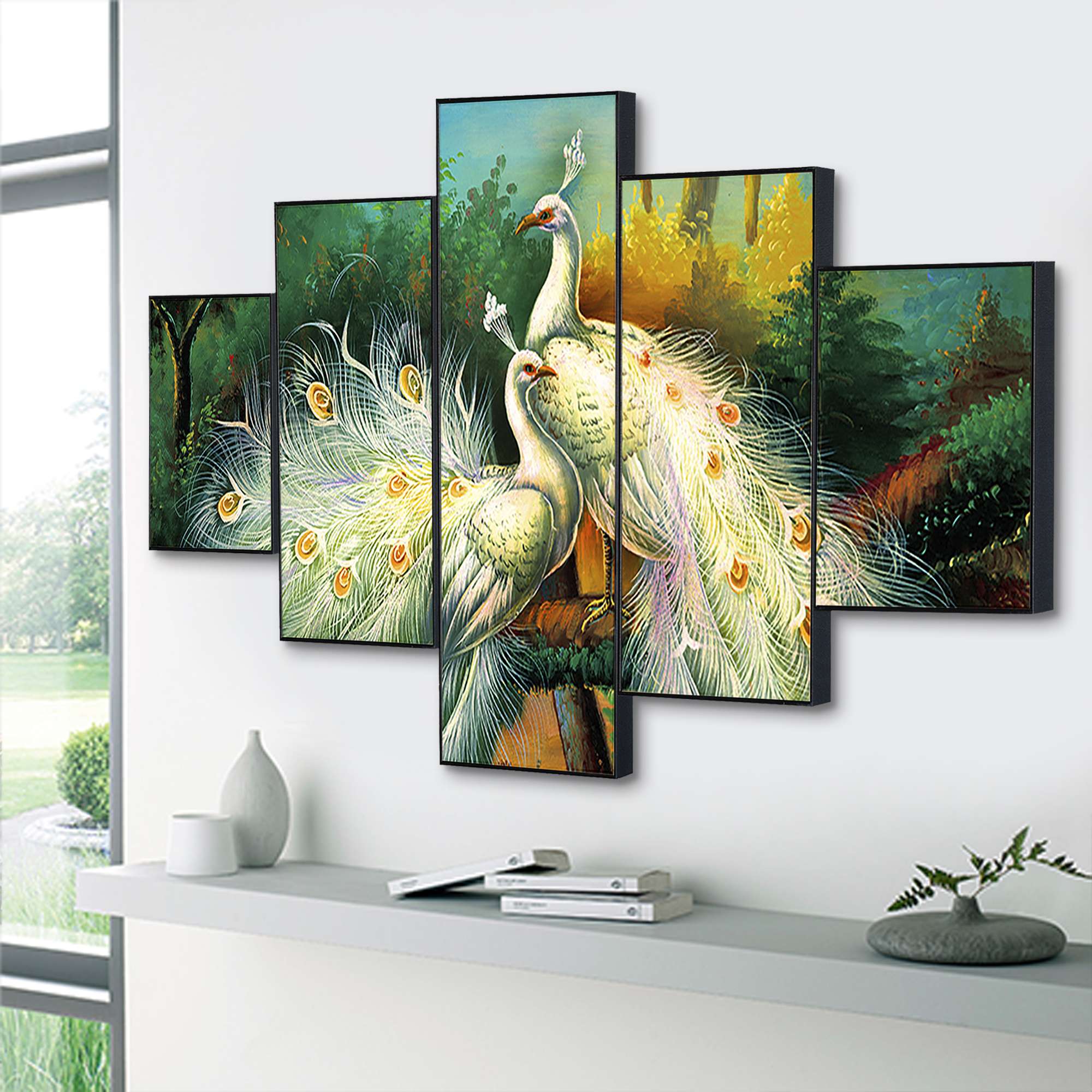 Set Of Five Framed Digital Wall Painting