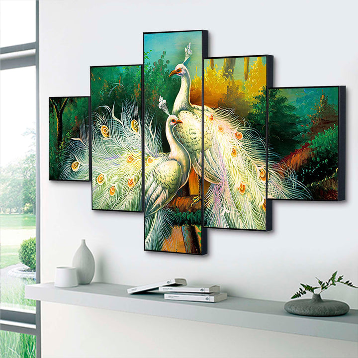 Set Of Five Framed Digital Wall Painting
