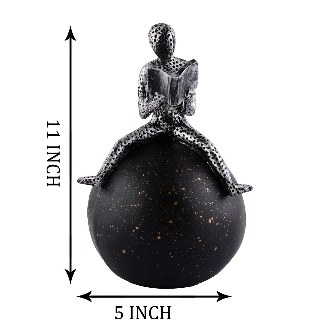Men Sitting on Ball Showpiece for Home Decor Showpiece, Atlas Sculpture for Office Table Décor multicolour