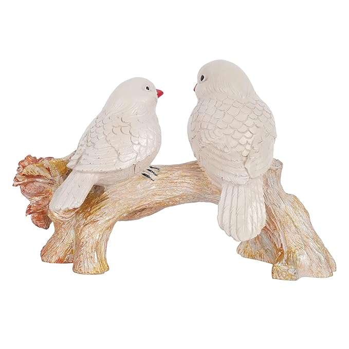 Resin Handcrafted Birds Couple On Tree Showpiece Bird Statue For Home Dcor Living Room Bedroom Table Top Antique Garden Decoration Items