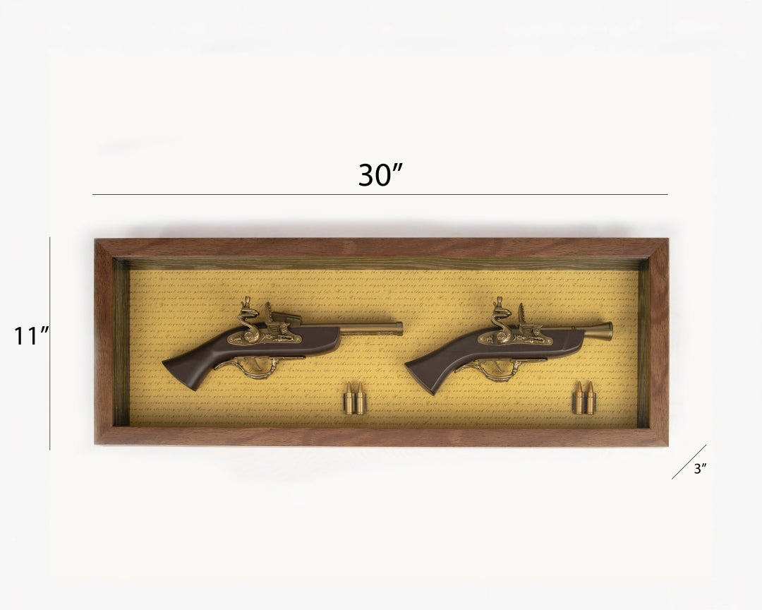 Vintage Flintlock Pistol Wall Art Frame – Luxury Heritage Display for Home & Office