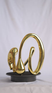 Luxury Golden Flow form Abstract Infinity Sculpture