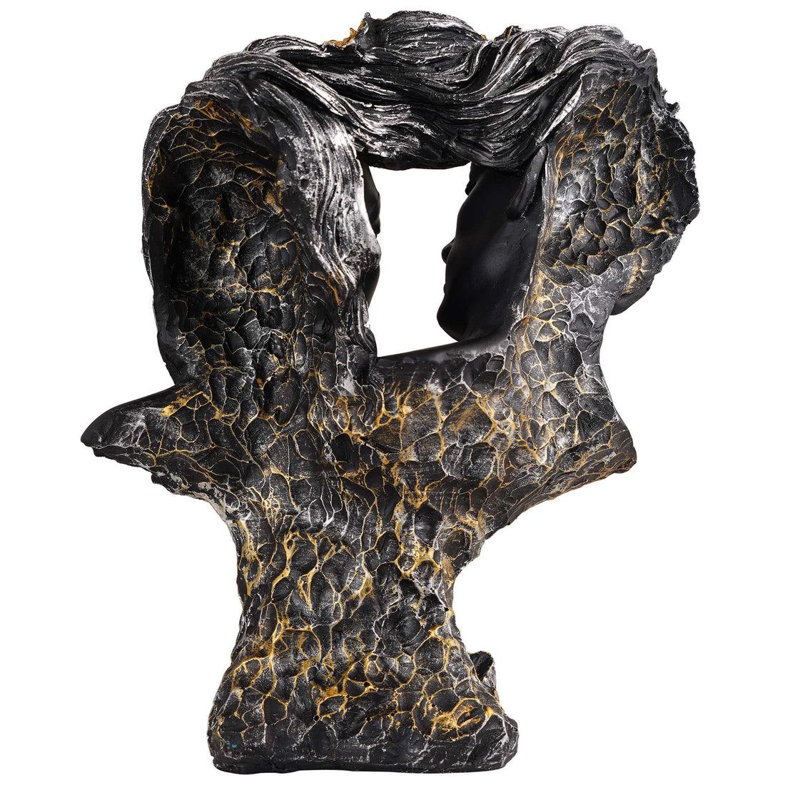 Love Couple Face Statue black and golden Showpiece for Home Decor  Valentine Day Gift | Resin Decorative Showpiece  showpiece