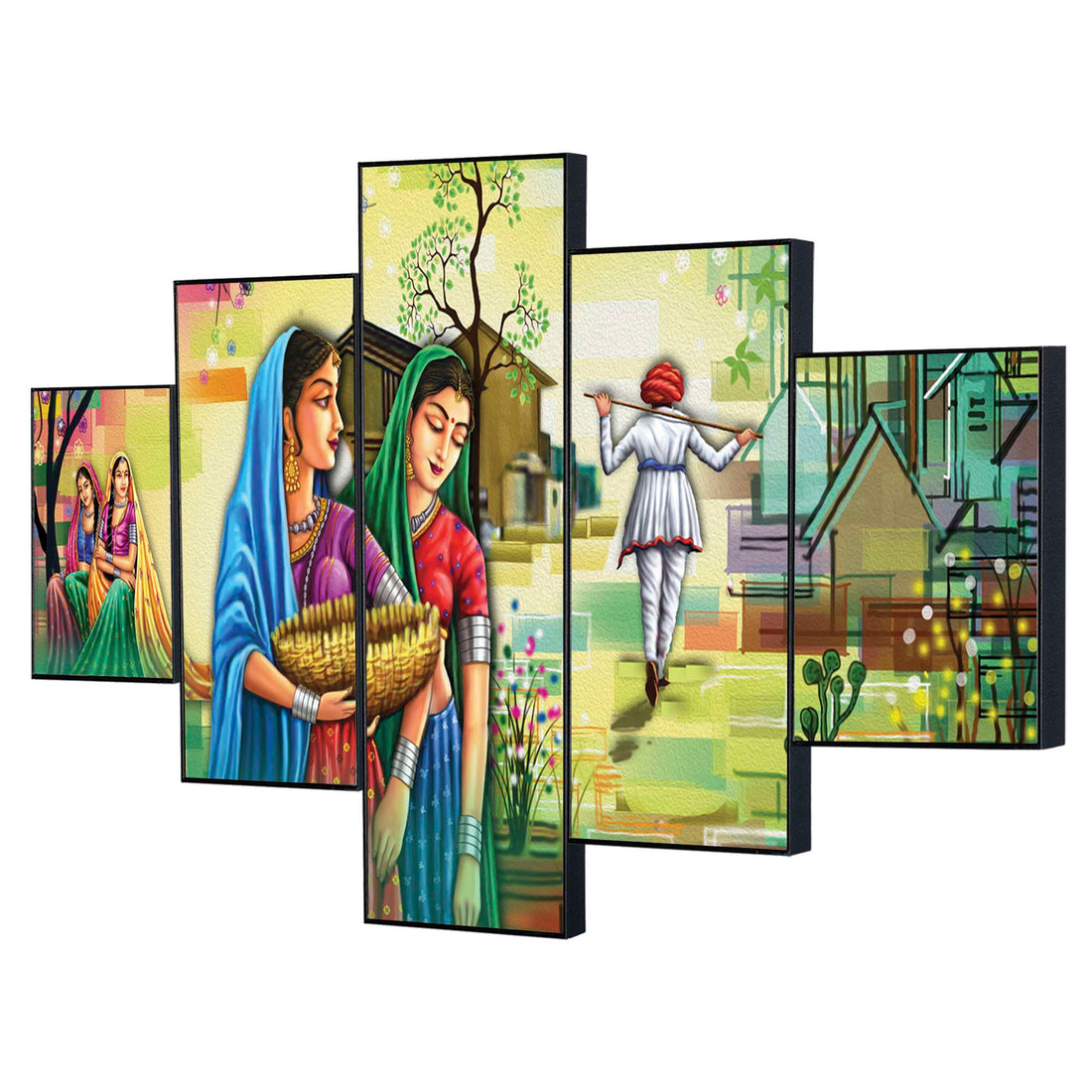 Set Of Five Framed Digital Wall Painting