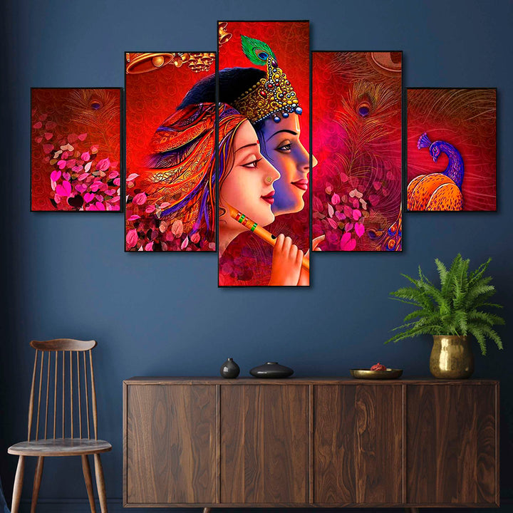 Set Of Five Framed Digital Wall Painting