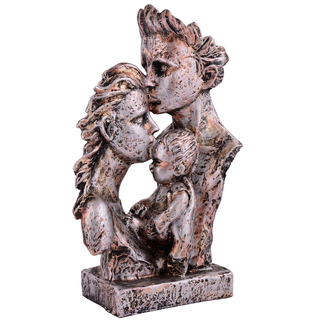 MOTHER and Father with Child Love white Statue showpiece for Home Decor and Gifting