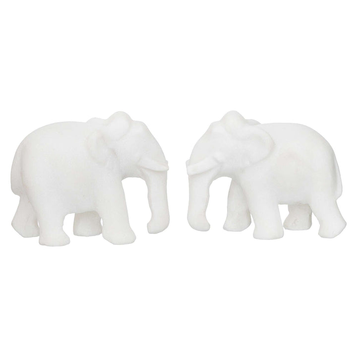 White Marble Elephant Showpieces Home Decor for Living Room, Table, Shelf for Vastu, Feng Shui, Office Decor, Gifting