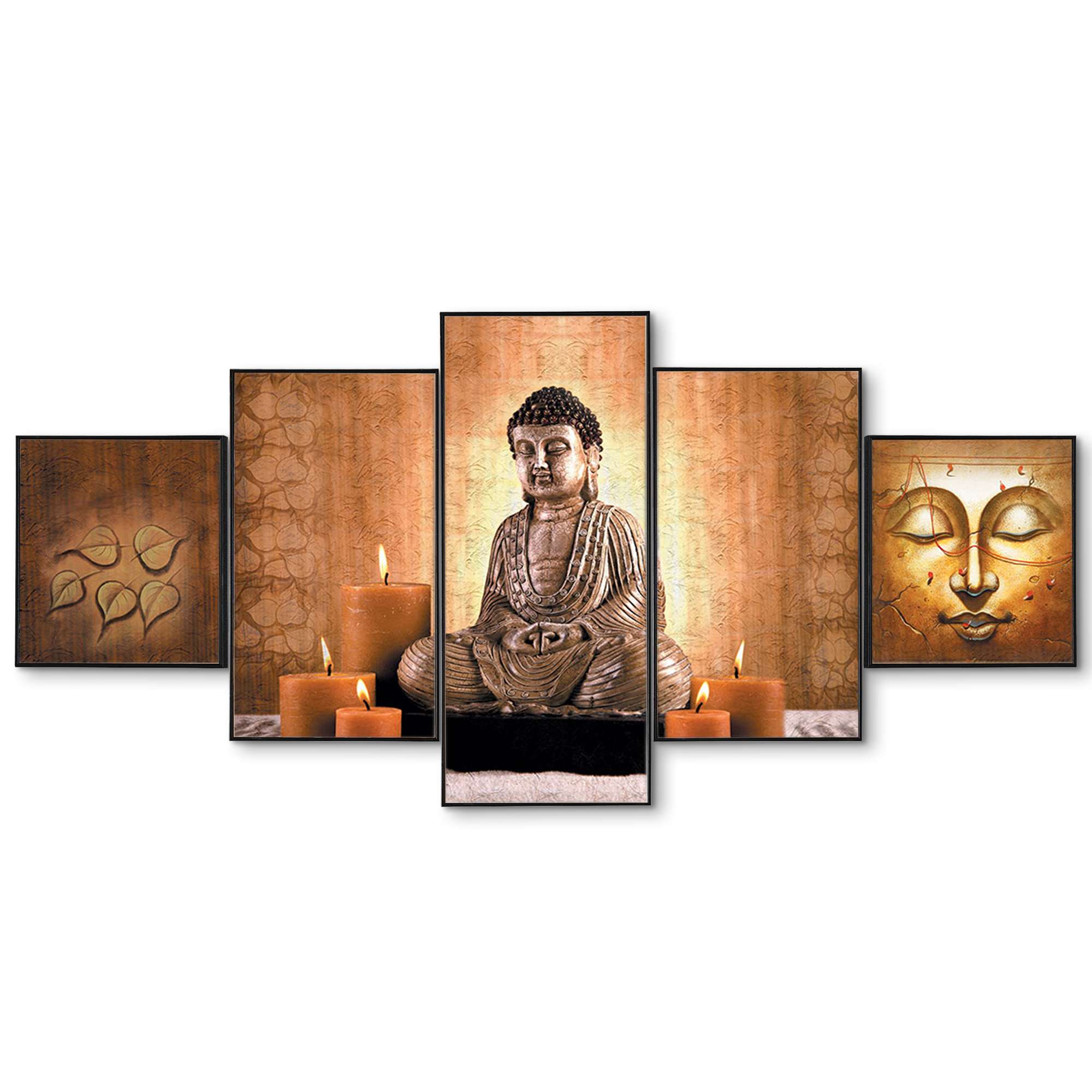 Set Of Five Framed Digital Wall Painting