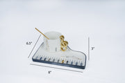 Piano Luxe Coffee Mug & Musical Notes Tray Set | Black & Gold Music Lover Décor